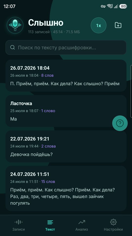 Список расшифровок